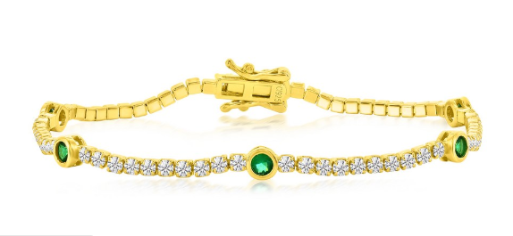 Pulsera Bezel CZ Emerald