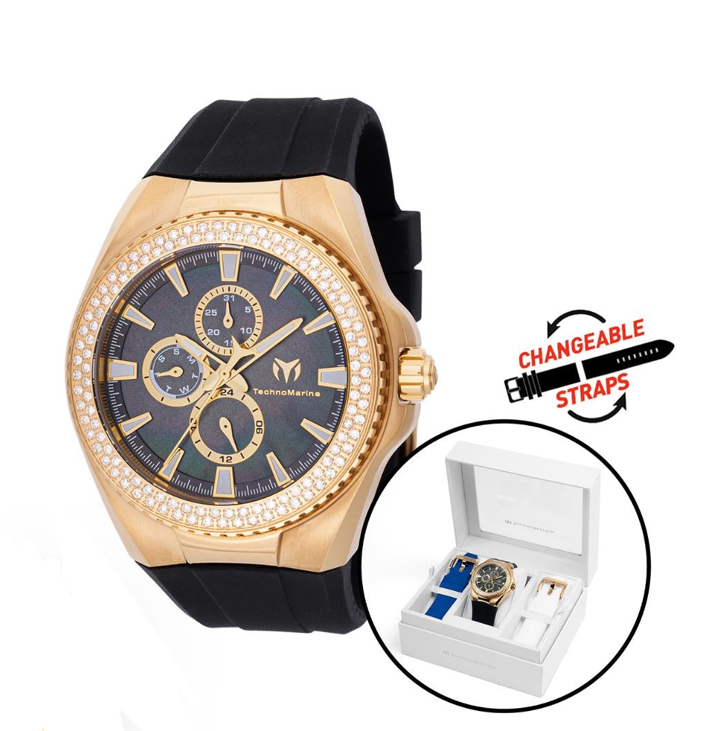 TechnoMarine Cruise California 0.5 Carat Diamond 45mm, Black, White, Blue