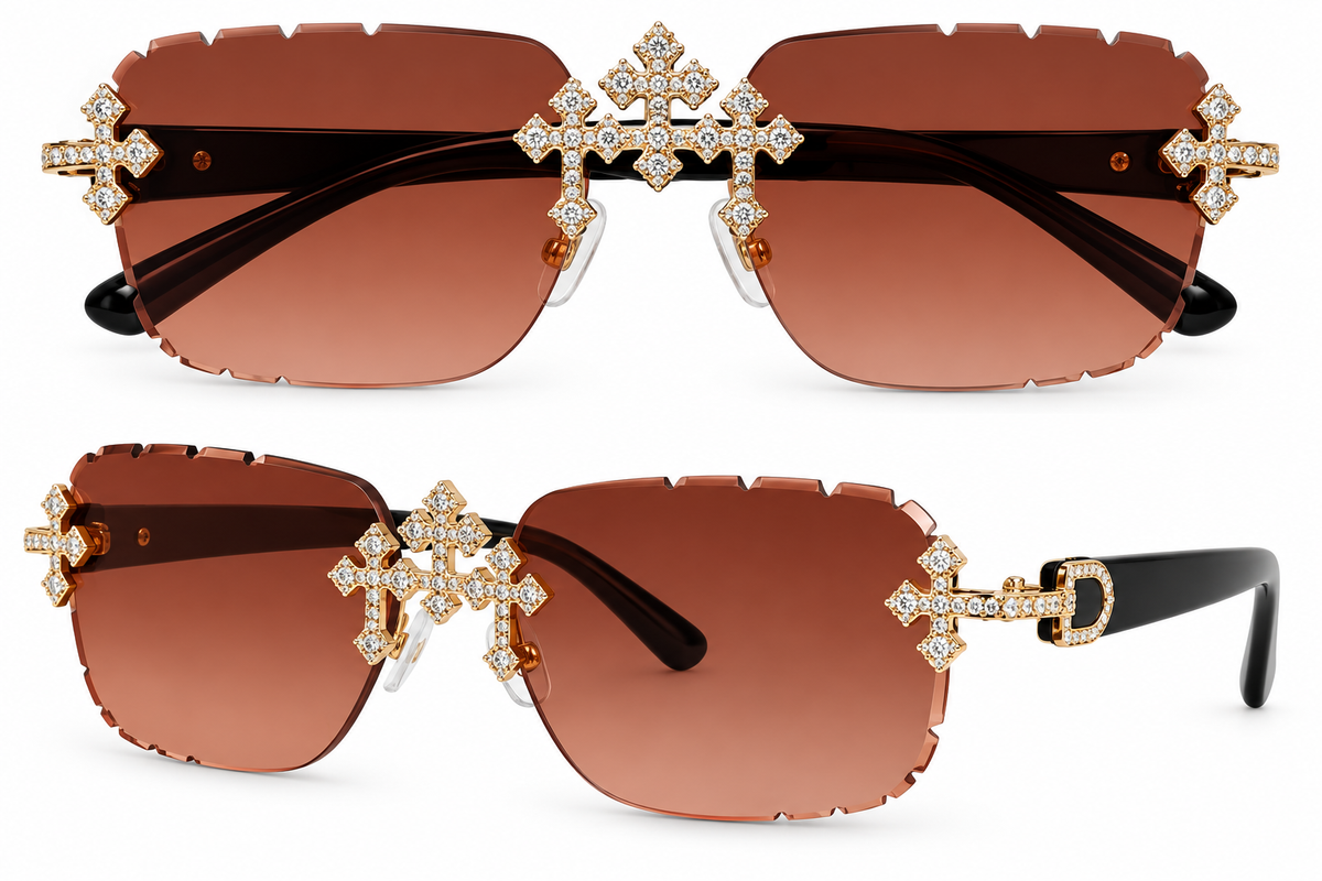 Sunglasses Light Brown Triple Cross Sunglasses
