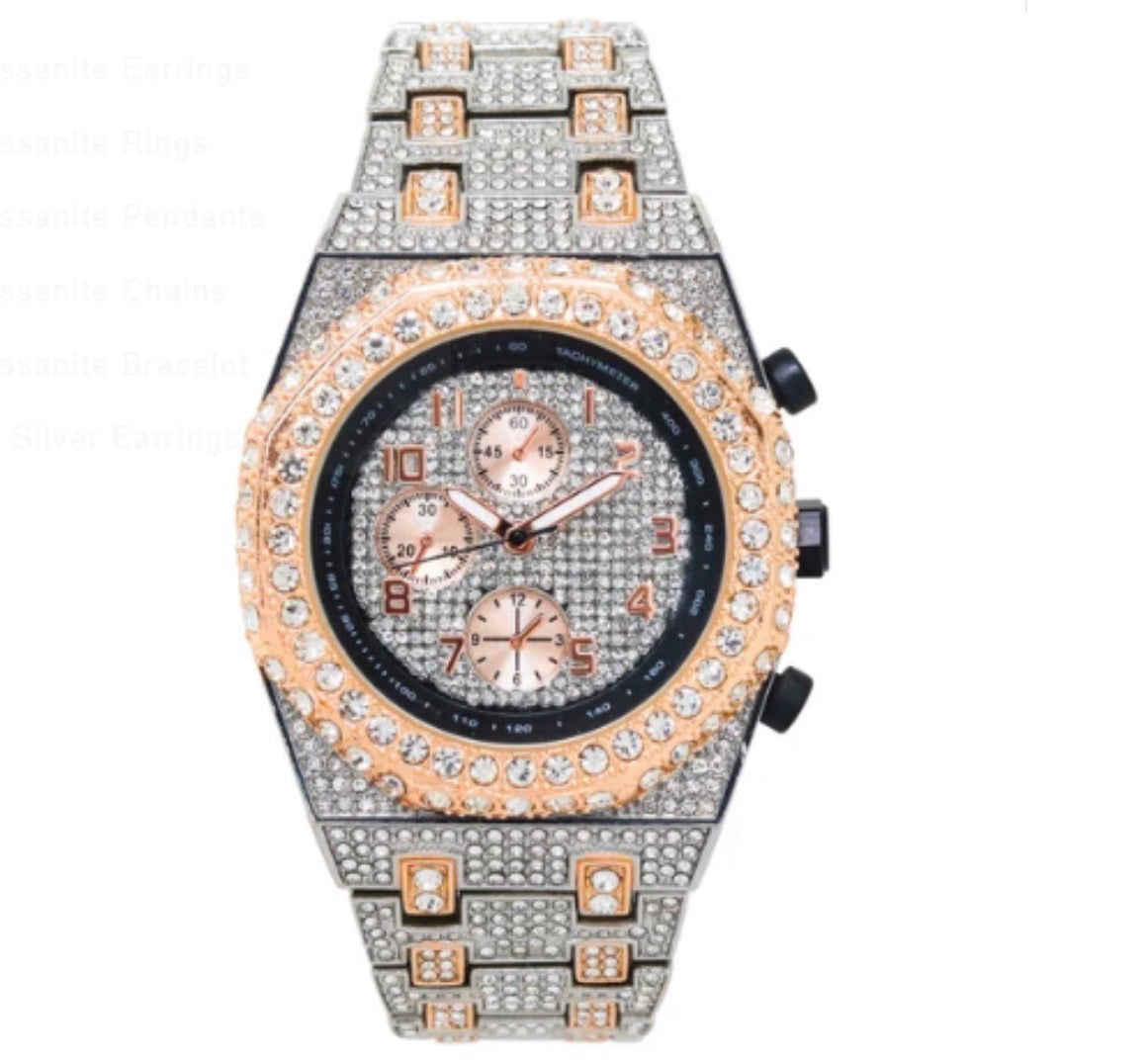 Techno pave 43mm Rose Gold