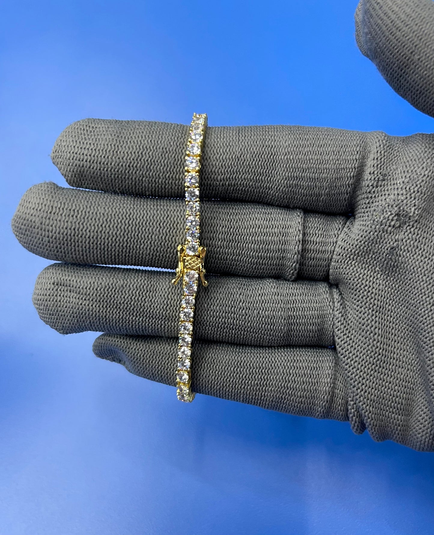 Pulsera Tennis chain 3mm 7.5”14k sobre .925