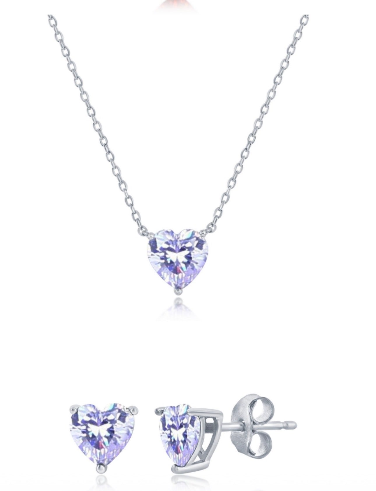 Set De Corazon 8MM Light Amethyst