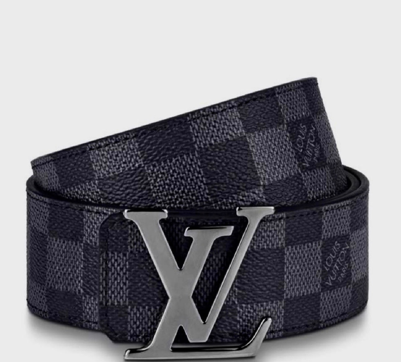 Correa con iniciales LV en negro/gris grafito