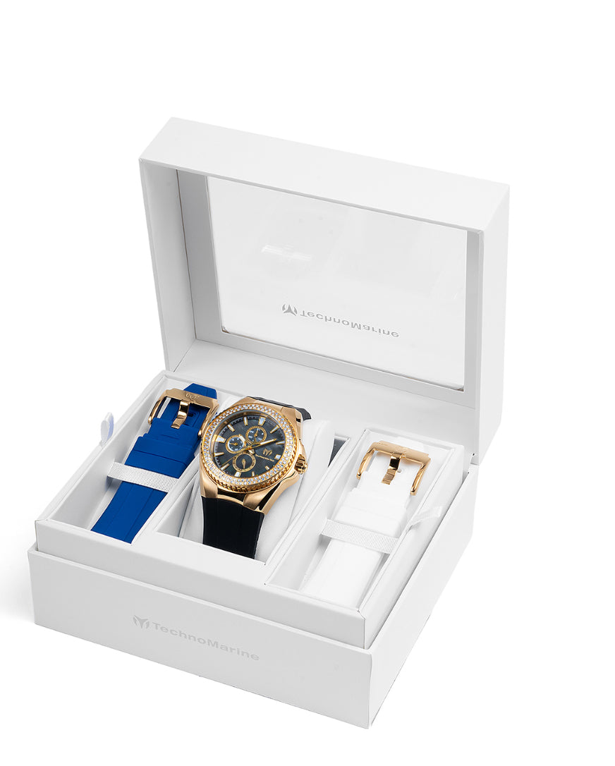 TechnoMarine Cruise California 0.5 Carat Diamond 45mm, Black, White, Blue