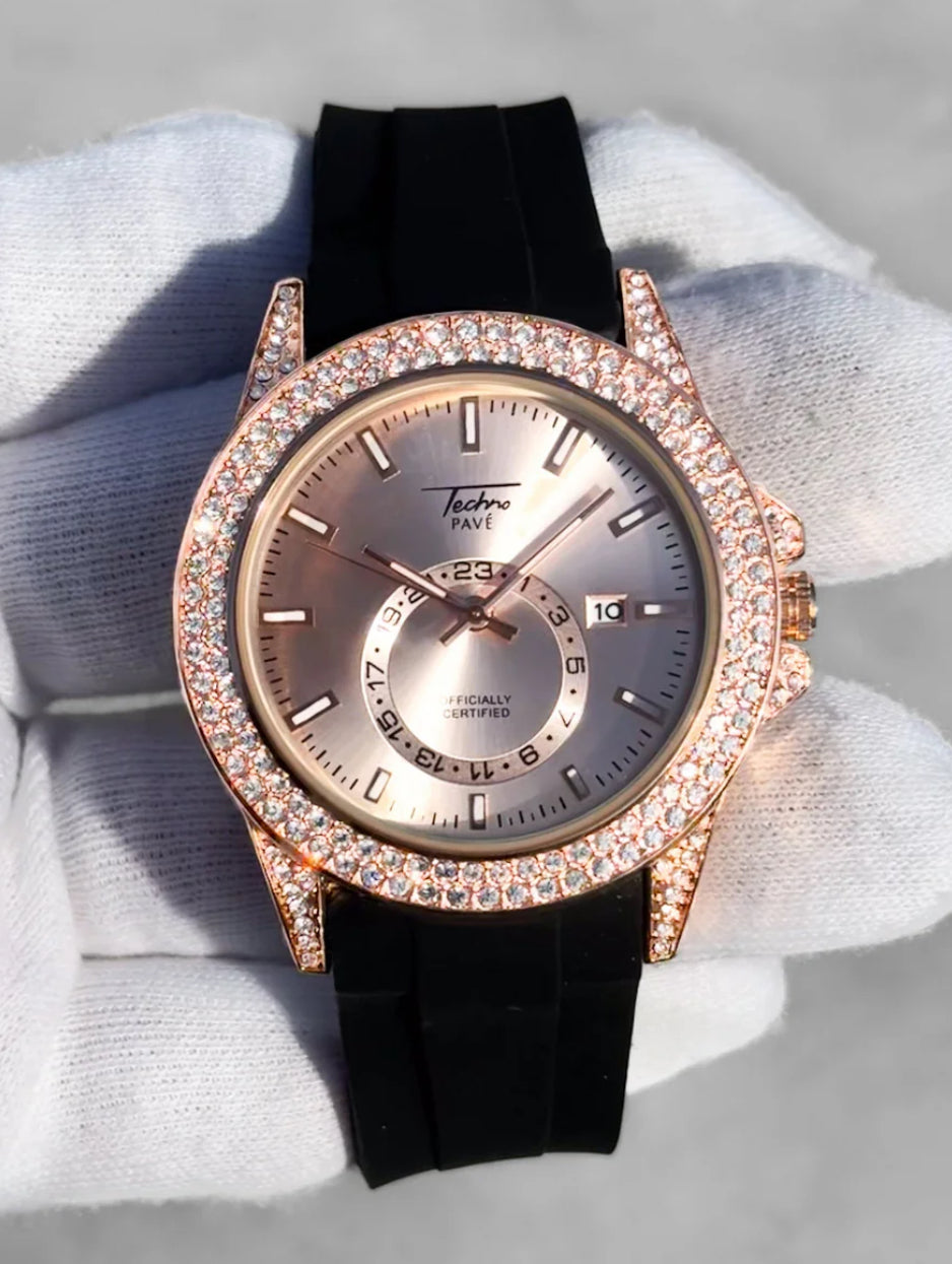 Techno pave Rose Gold, Micro Pave CZ