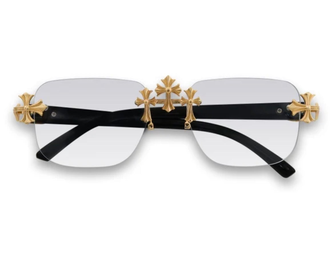 Sunglasses Clear Lens Classic Triple Cross