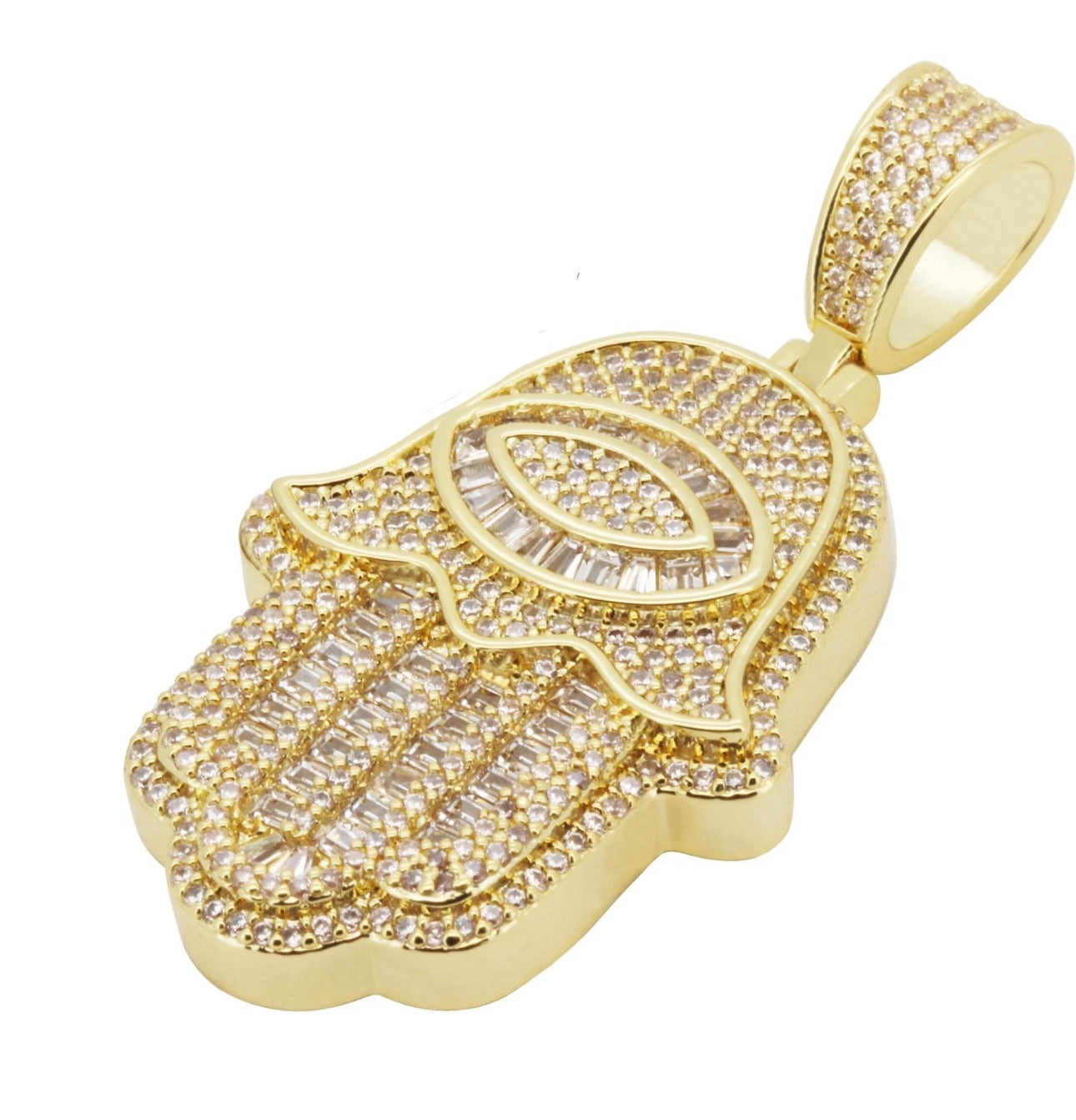 Pendant Cubic Zirconia Evil Eye Hamsa Hand Pendant