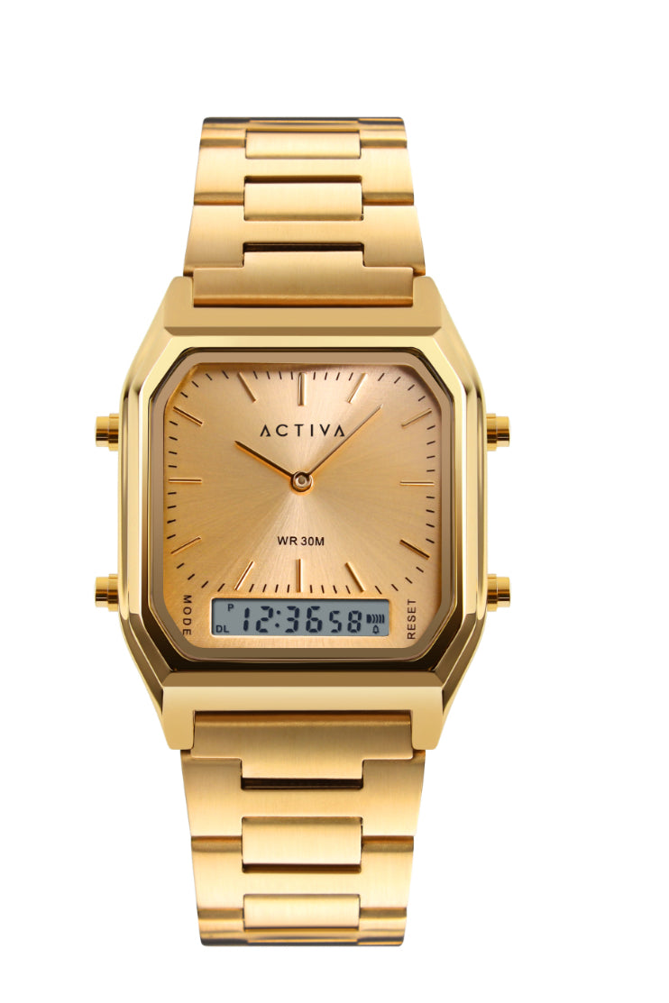 Activa X Invicta Digital- 43mm, Gold