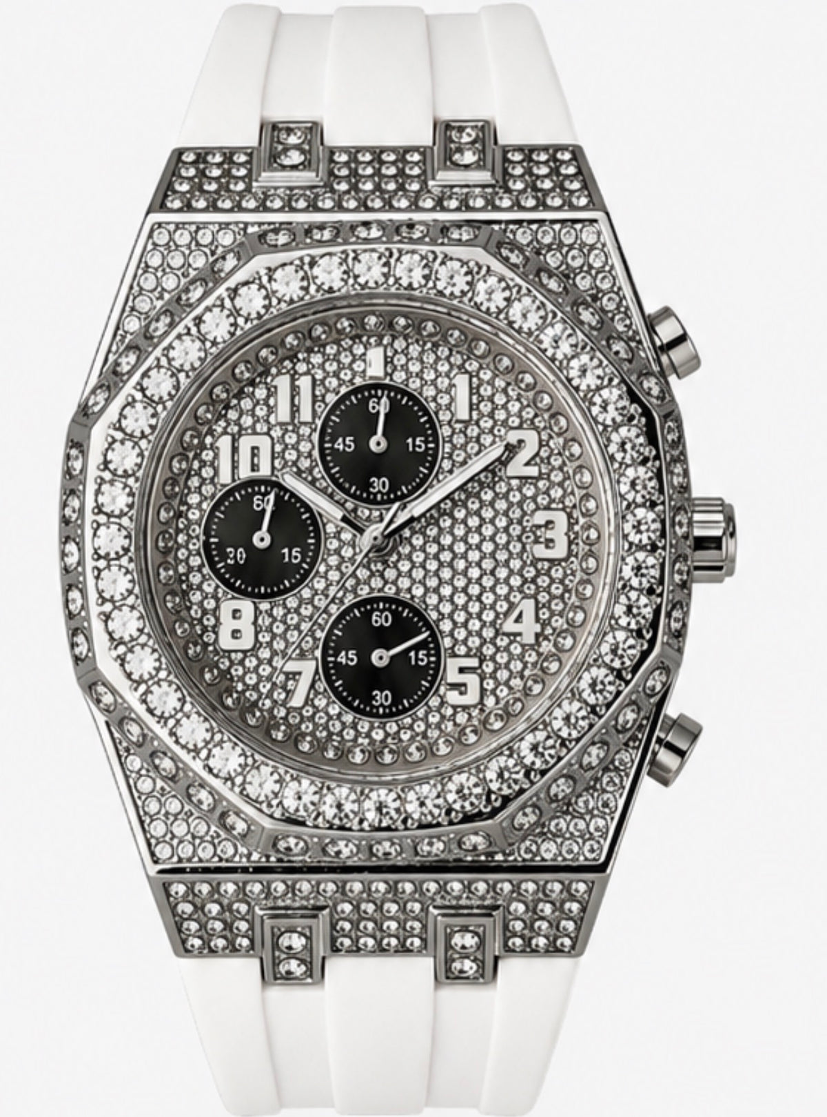 Techno Pave 43mm white strap