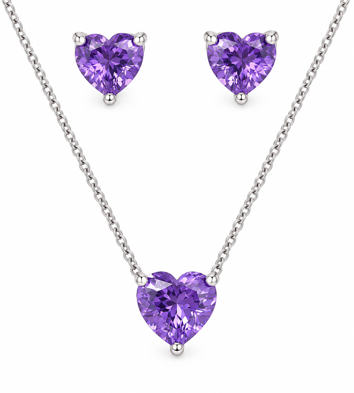 Sets de Cadena y Pantalla de Corazon (lavanda)