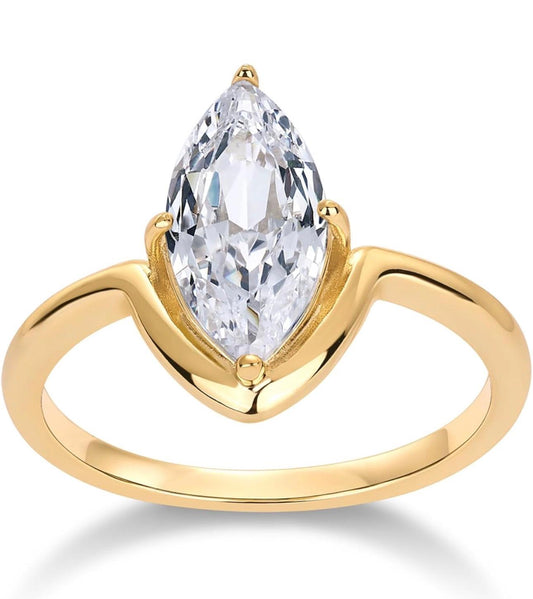 Sortija en Forma Marquise Cz