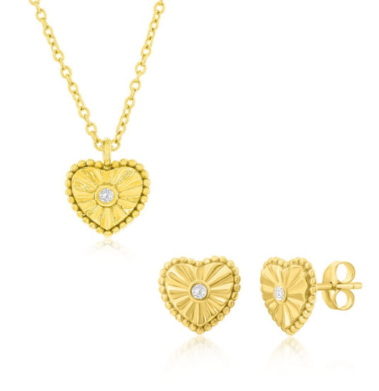 Set de Corazon Gold Cz