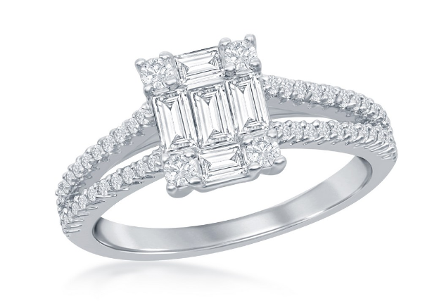 Sortija Emerald Cut Baguette Cz