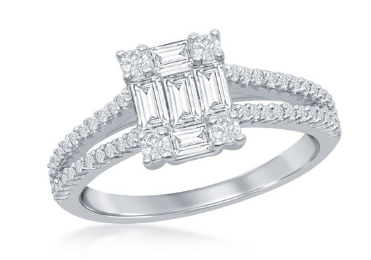 Sortija Emerald Cut Baguette Cz
