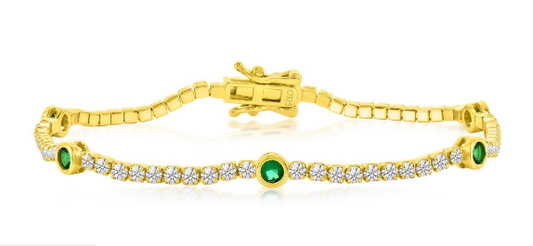 Pulsera Bezel CZ Emerald
