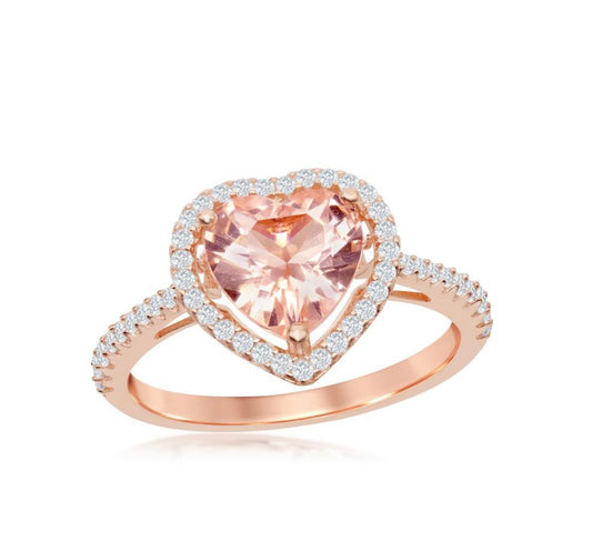 Sortija Heart Morganite Rose Gold