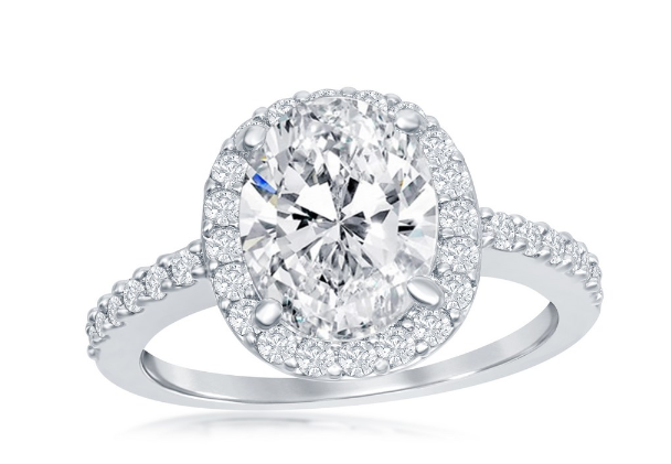 Sortija Oval Halo