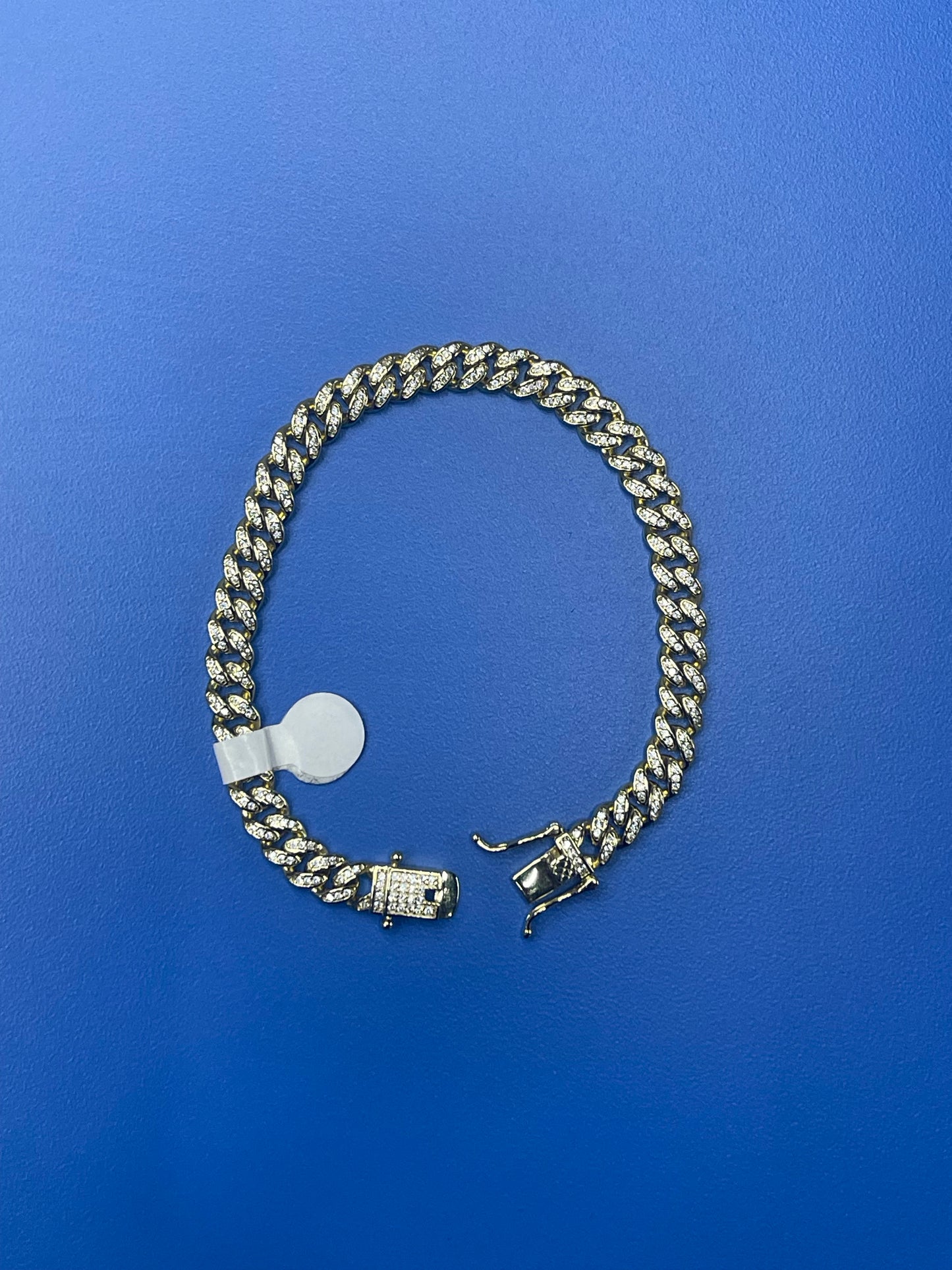 Cubana Miami micro pave 6mm 7.5” 14k sobre .925
