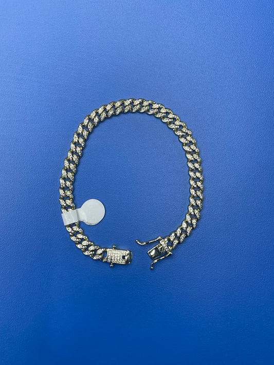 Cubana Miami micro pave 6mm 7.5” 14k sobre .925