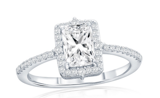 Sortija Rectagular Diamond Micro Cz