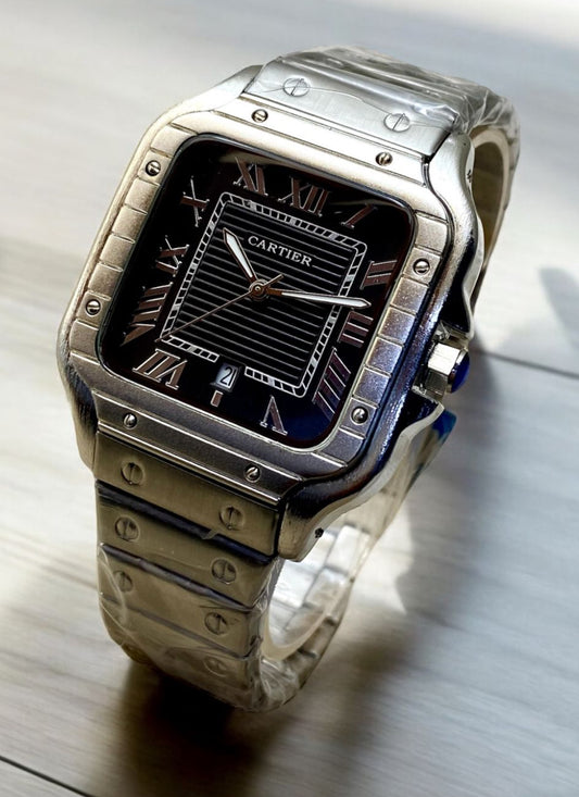 Cartier Santos – Silver & Black