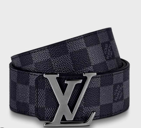 Correa con iniciales Louis Vuitton en negro/gris grafito