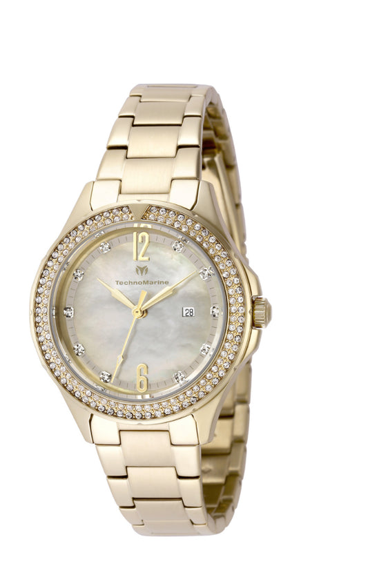TechnoMarine Luna Tide Mother of Pearl Dial - 33mm, Gold