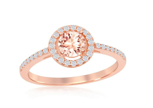 Sortija Morganite Round 5mm Rose Gold
