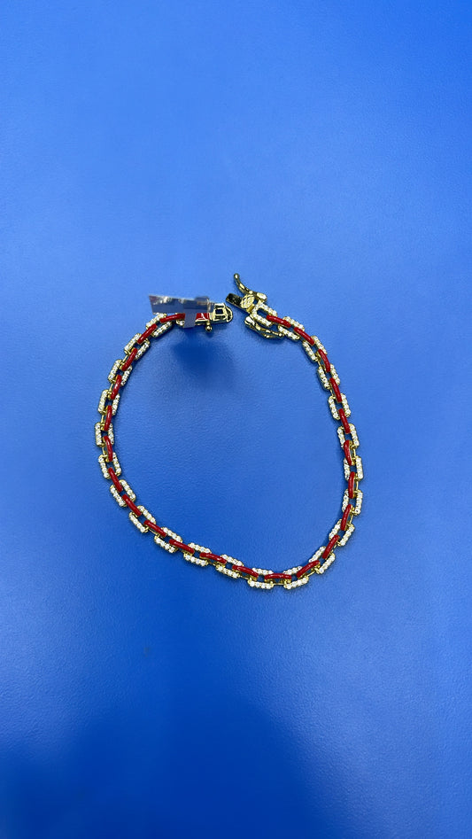 Pulsera Paper Clip con Rojo 8”