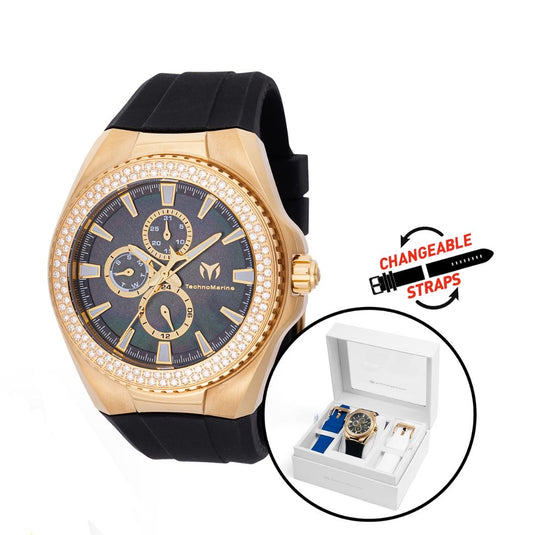 TechnoMarine Cruise California 0.5 Carat Diamond 45mm, Black, White, Blue