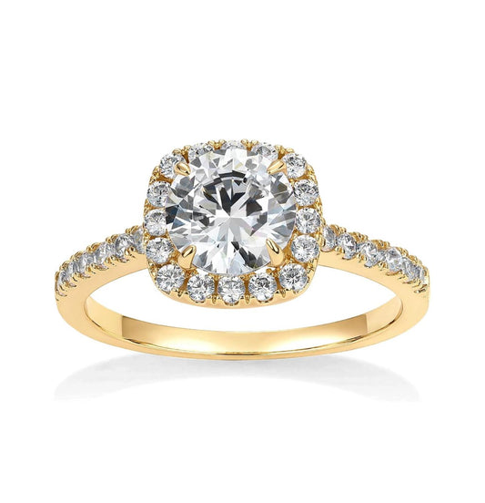Sortija Cuadrada con Diamond  redondos Cz