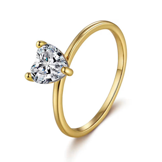Sortija de Corazón Moissanite