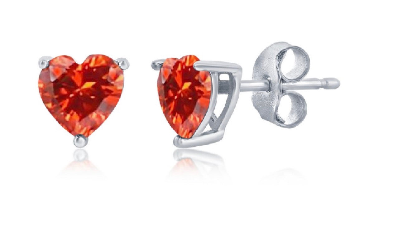 Set de Corazon Cz Red