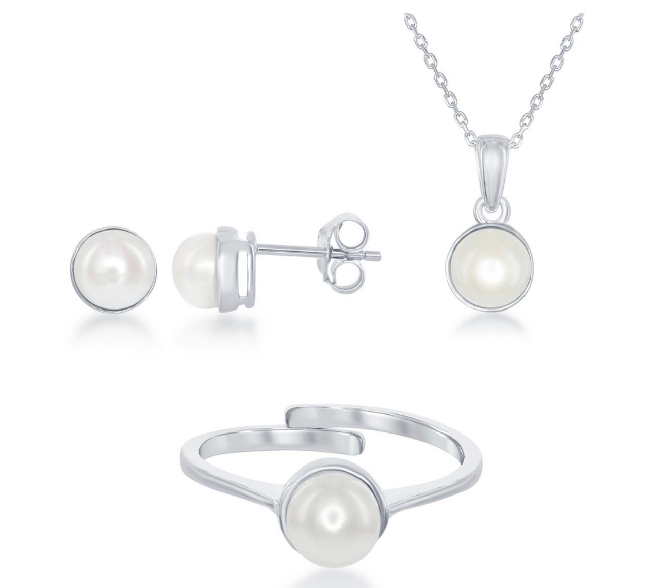 Set White Pearl 0.9mm 1mm 18”