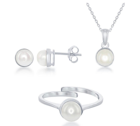 Set White Pearl 0.9mm 1mm 18”