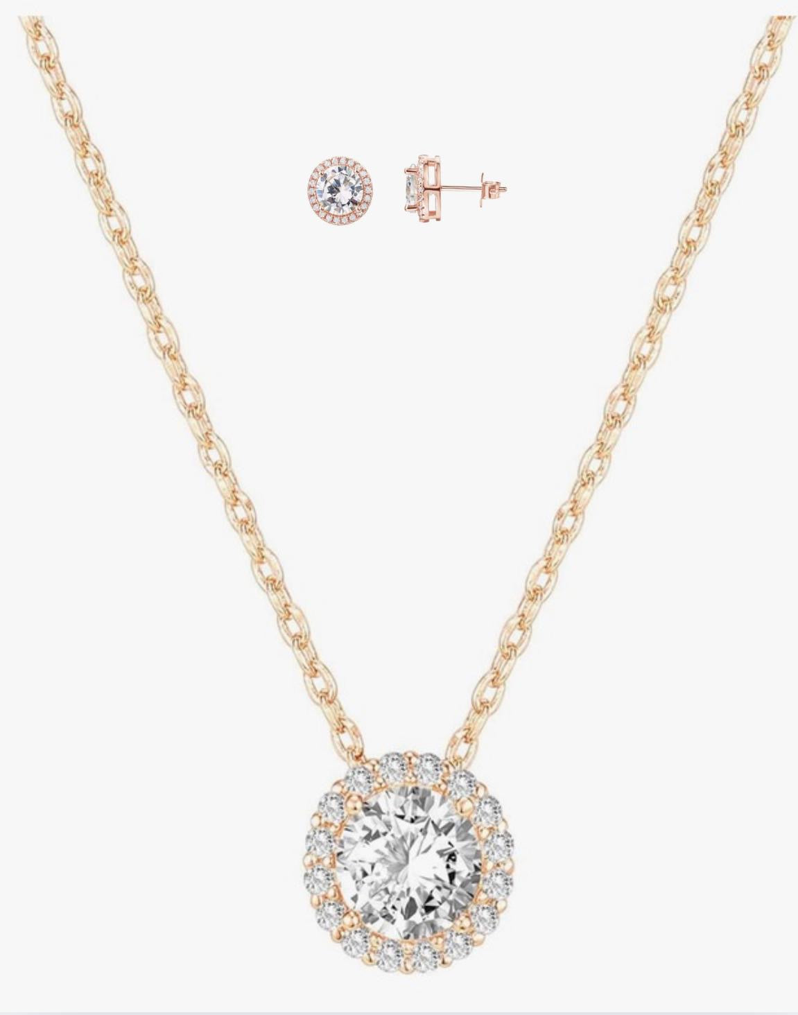 Set Cadena y Pantallas Redondo Rose Gold