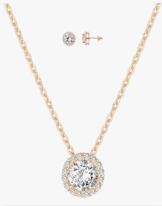 Set Cadena y Pantallas Redondo Rose Gold