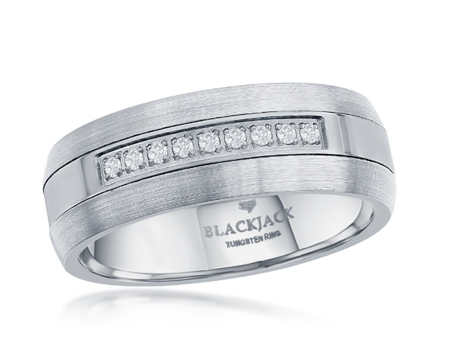 Sortija Brushed Polished Band Cz
