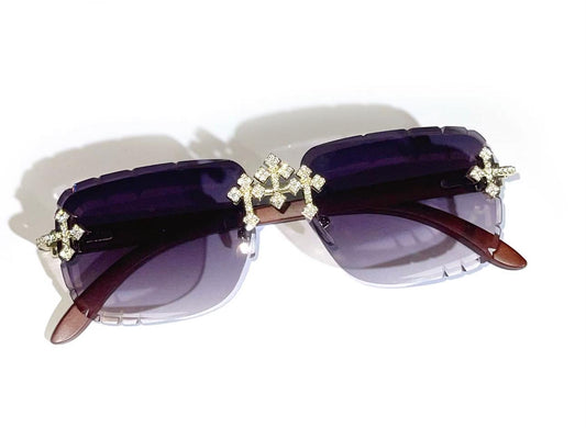 Sunglasses Triple Cross (Black,Clear)
