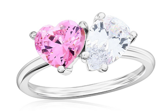 Sortija Oval and Heart  Two Stone