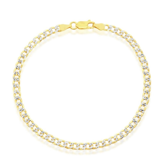 Pulsera cubana 4mm dos tonos
