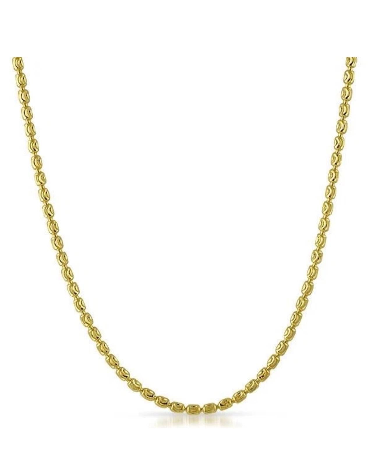 Moon Cut Barrel Chain Necklace 3mm