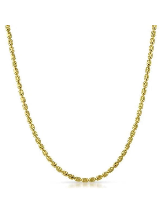 Moon Cut Barrel Chain Necklace 3mm