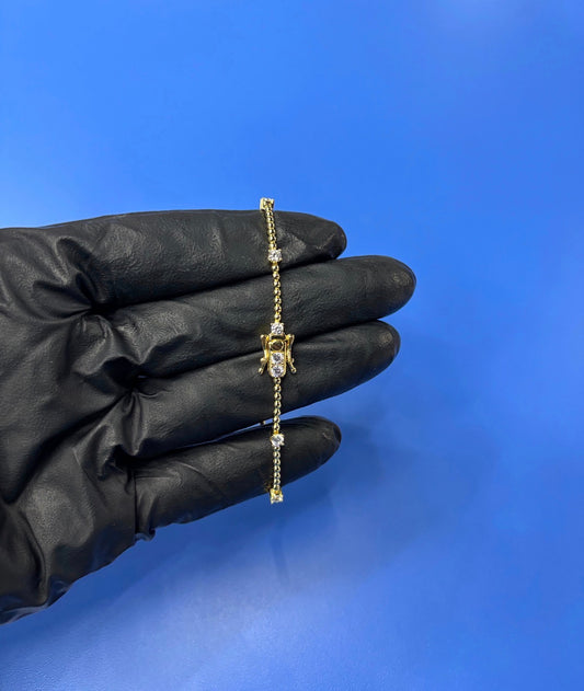 Pulsera Round Beaded Cz