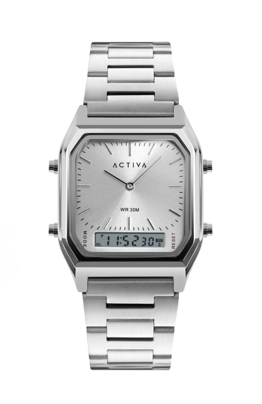 Activa X Invicta  Digital- 43mm, Silver