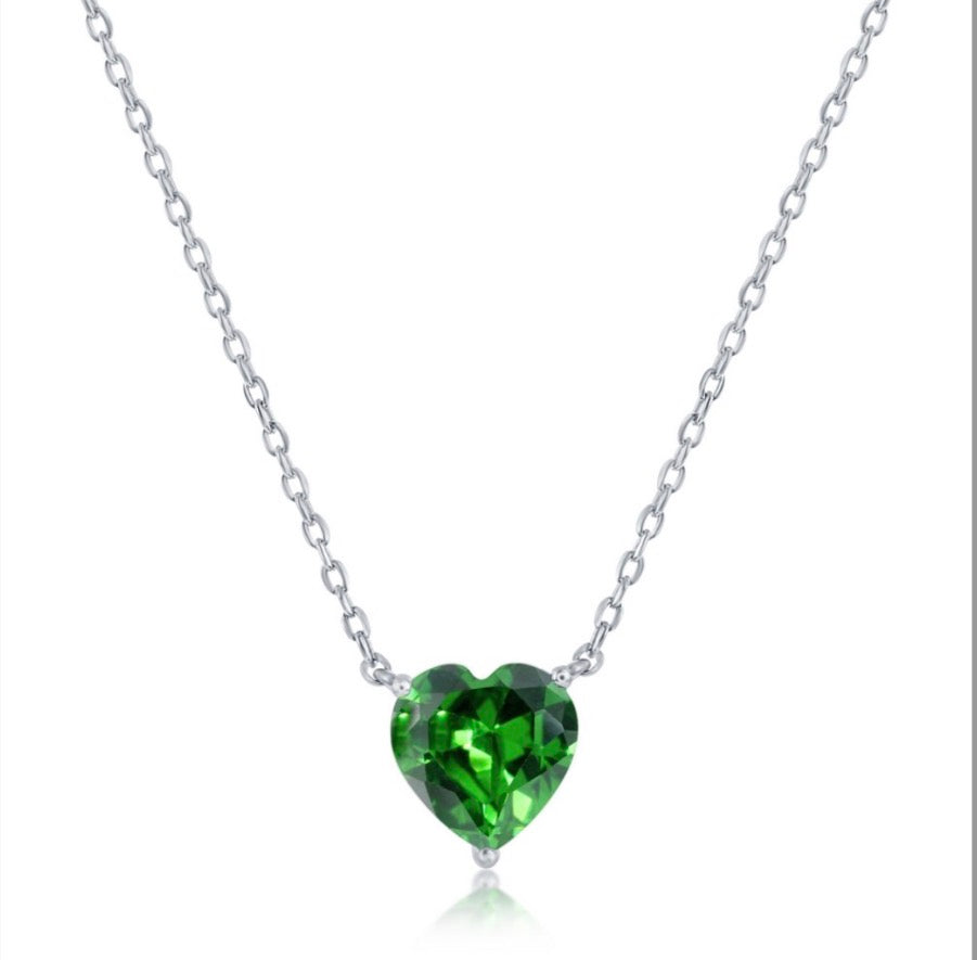 Set de Corazon Cz Esmeralda