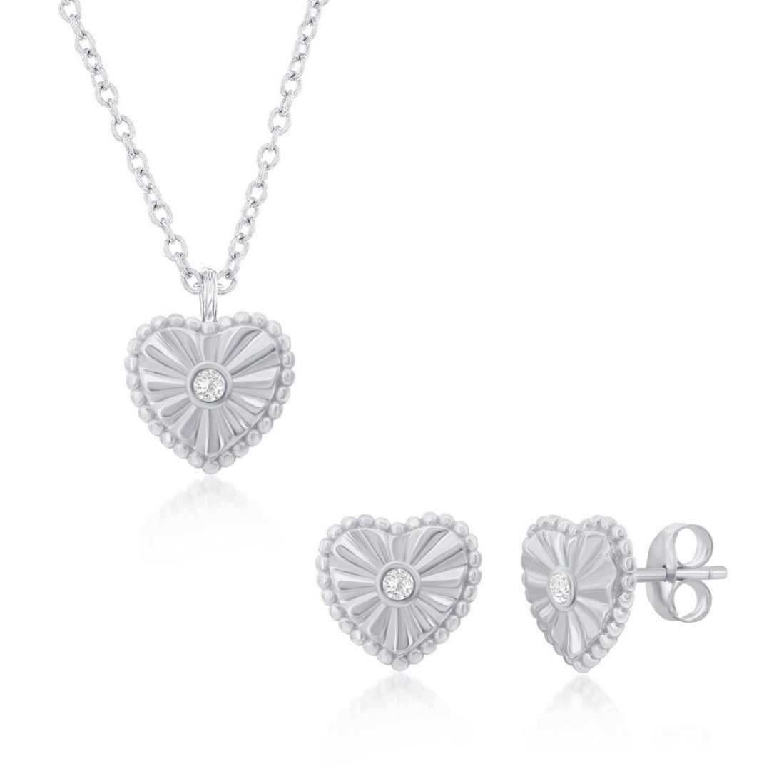Set de Corazon Silver