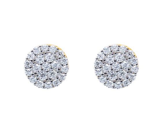 Pantallas Redondas Piedra Moissanite Cluster Earrings