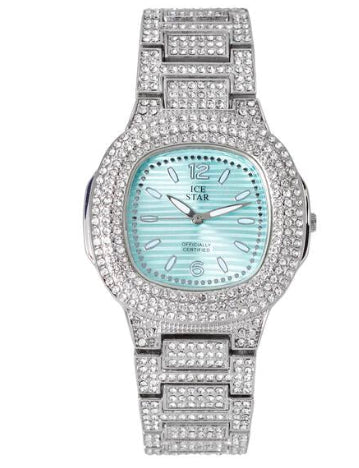 Techno pave silver and blue 40mm