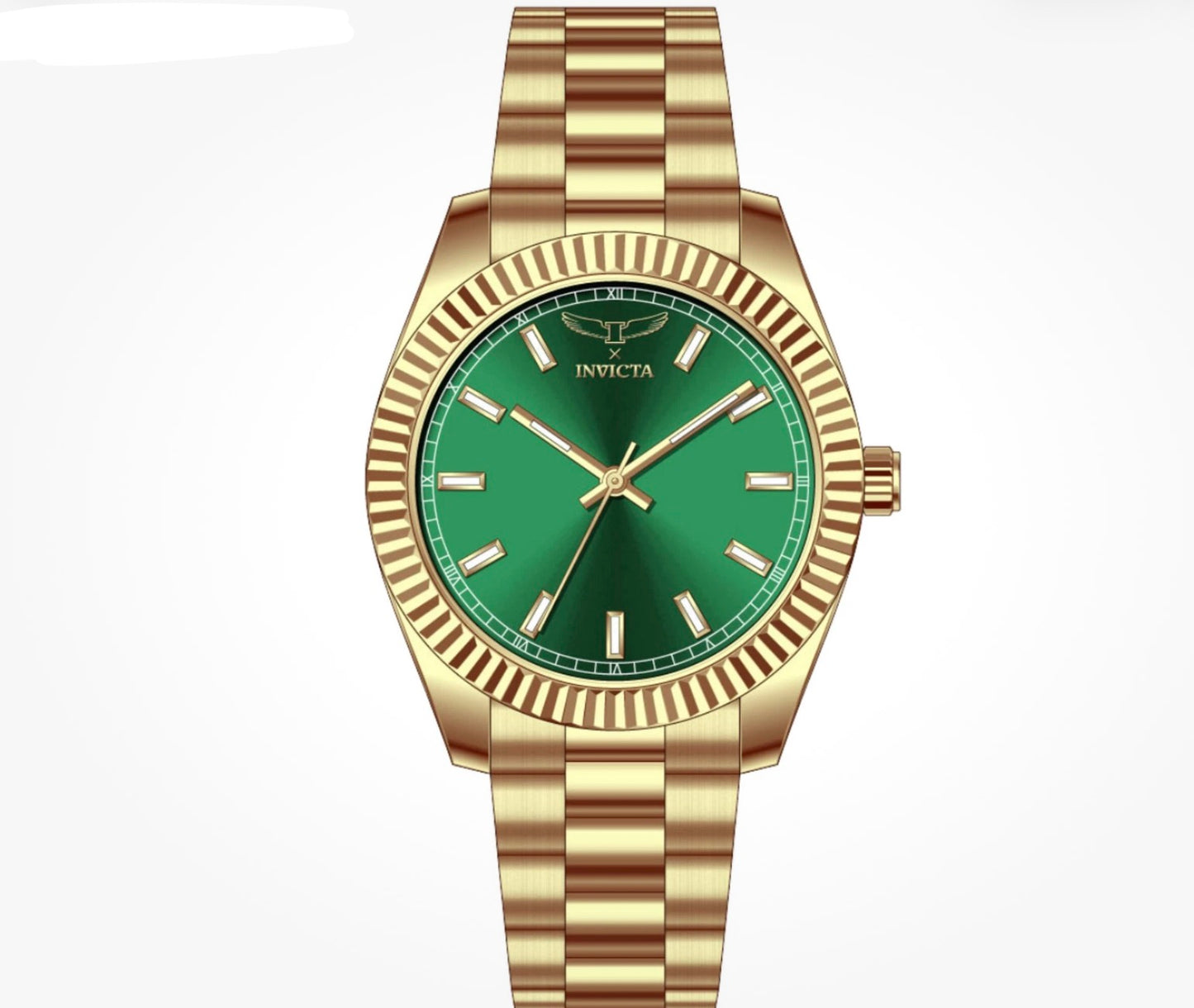 Invicta Men's Watch Specialty I by Invicta Green Dial Yellow Gold Bracelet